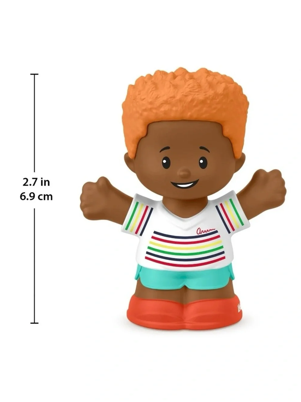 New Fisher-Price Little People Orange-Haired Boy Figure with Striped Shirt Smile